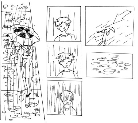 Verschiedene Arten von Regen zeichnen