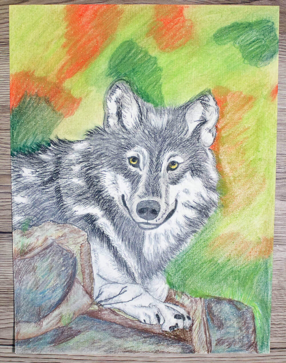 Malen mit Buntstiften Wolf bei Mitternacht DIN A4 Format NEU 