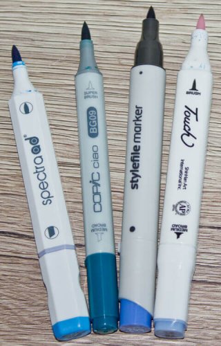 Brushmarker Marker mit Pinselspitze: Spectra ad, Copic Ciao, Stylefile, Touch