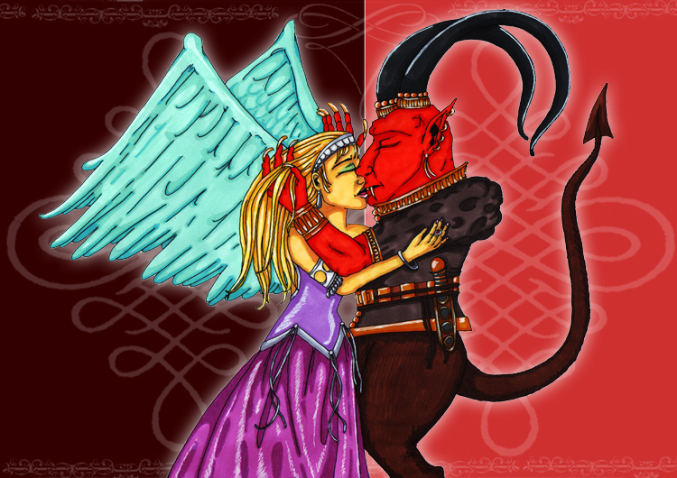 When an Angel Kisses a Devil - Image Analysis