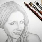 Portrait zeichnen mit Bleistift; Bleistiftlinien verblenden mit Pinsel