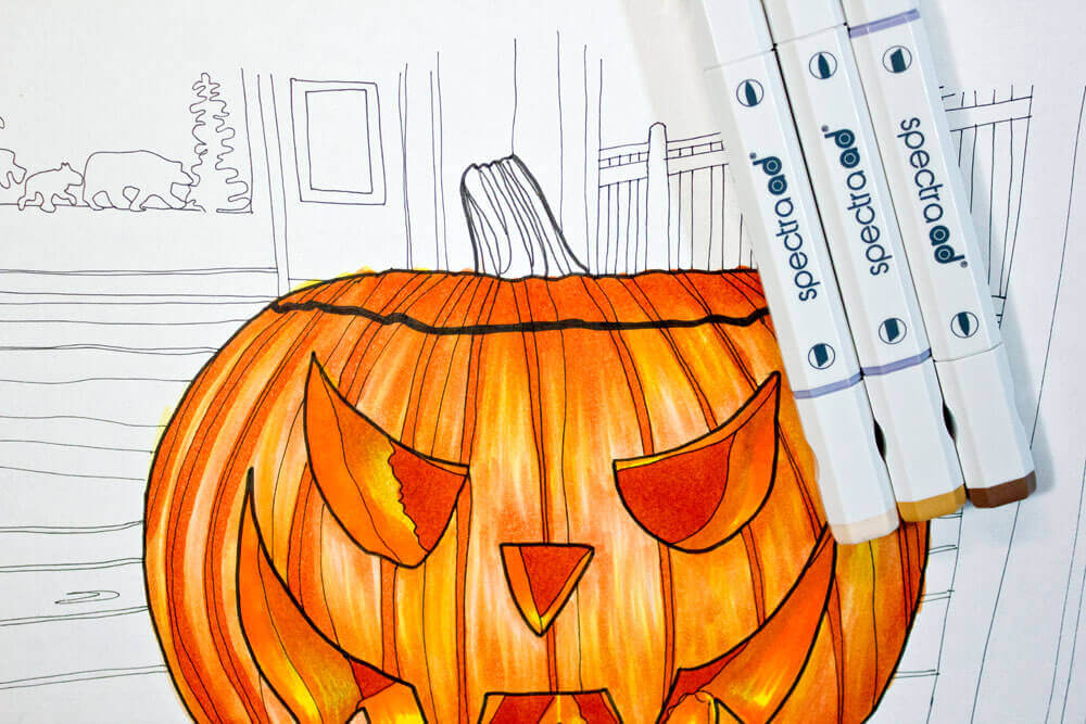 Rotulador Spectra Ad: Pintura de calabazas de Halloween