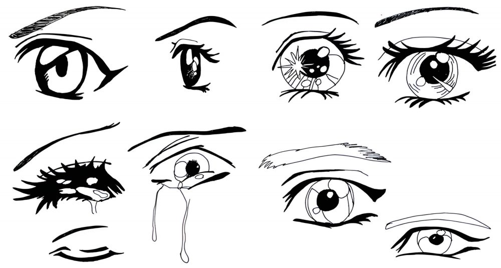 Drawing manga eyes - various examples
