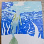 Mermaid underwater: marker coloring