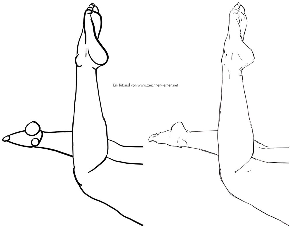 Drawing steps of legs in the air