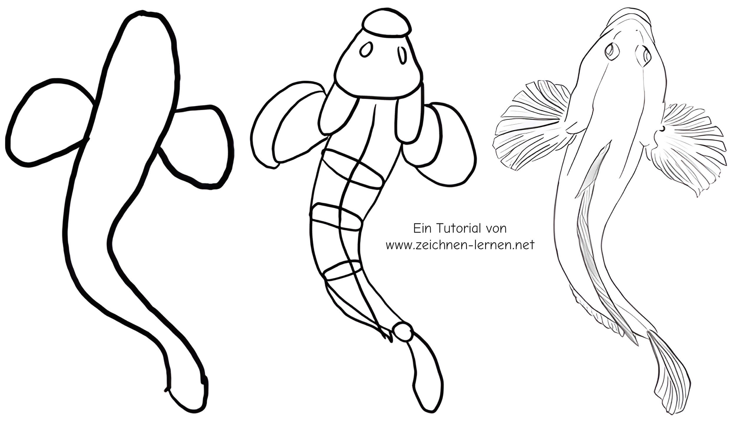 Urzeitlicher Fisch Zeichnentutorial