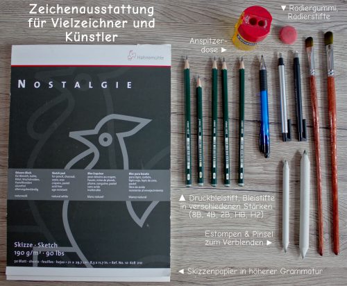 Zeichenausstattung für Vielzeichner und Künstler