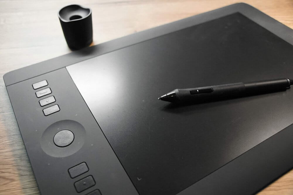 Wacom graphics tablet with pen