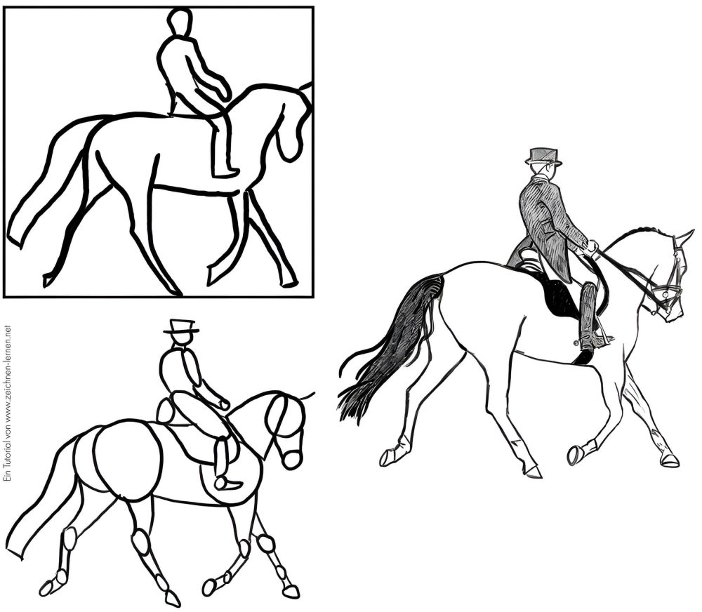 Drawing a horse and rider