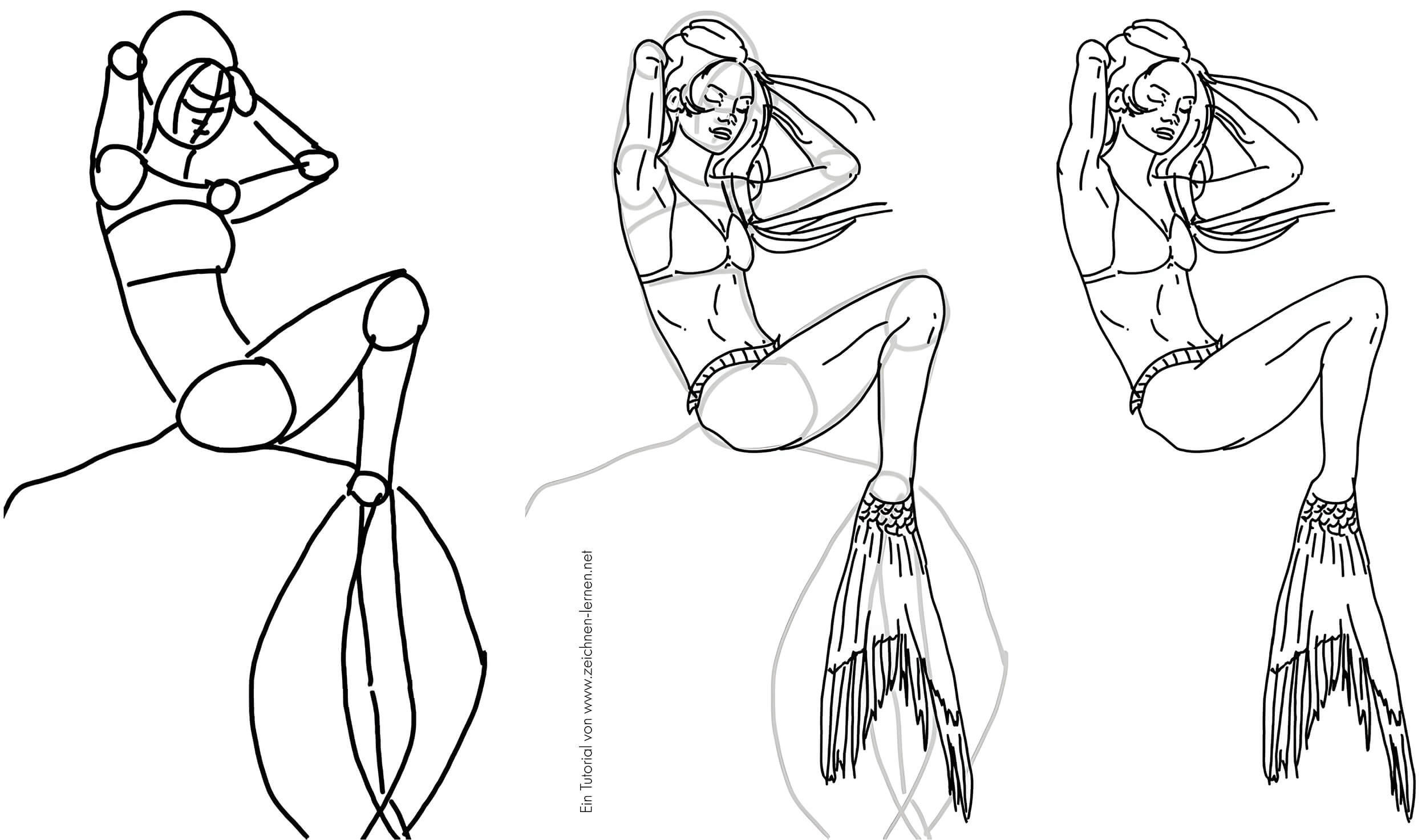 Learn to draw mermaids - mermaids and nymphs