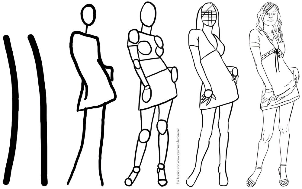 Dibujando a una mujer posando - Tutorial paso a paso
