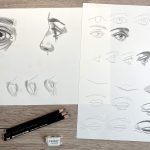 Draw eyes with pencil