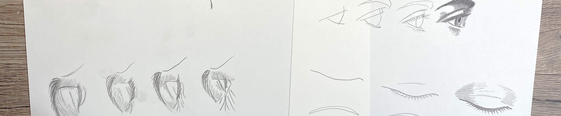 Draw eyes with pencil
