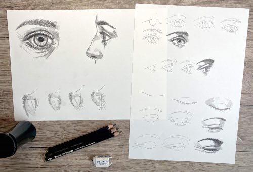 Augen zeichnen mit Bleistift