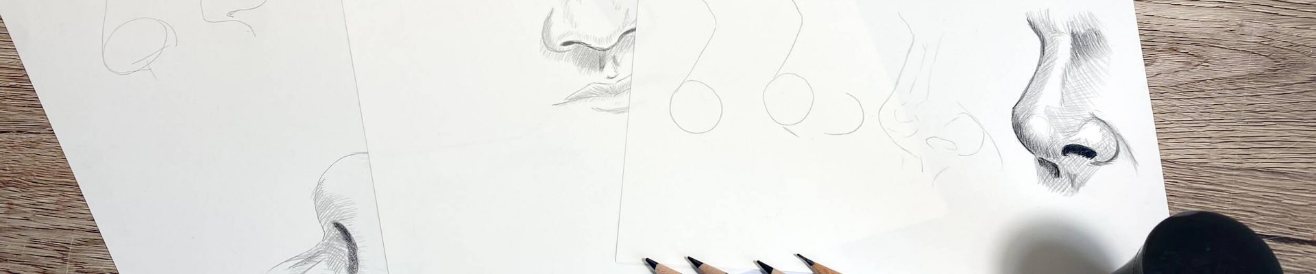 Dibujar narices: bocetos y material