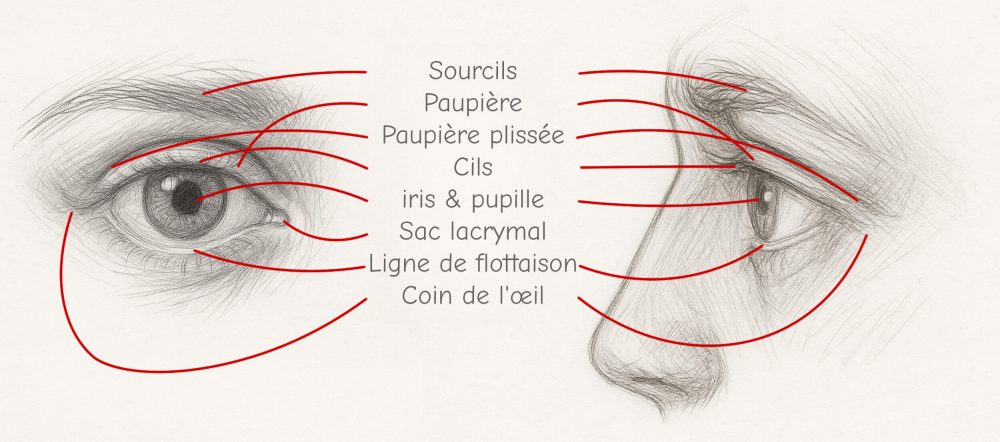 Anatomie de l'œil et dénominations