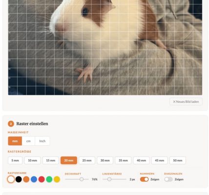 Raster-Tool zum Zeichnenlernen in Benutzung
