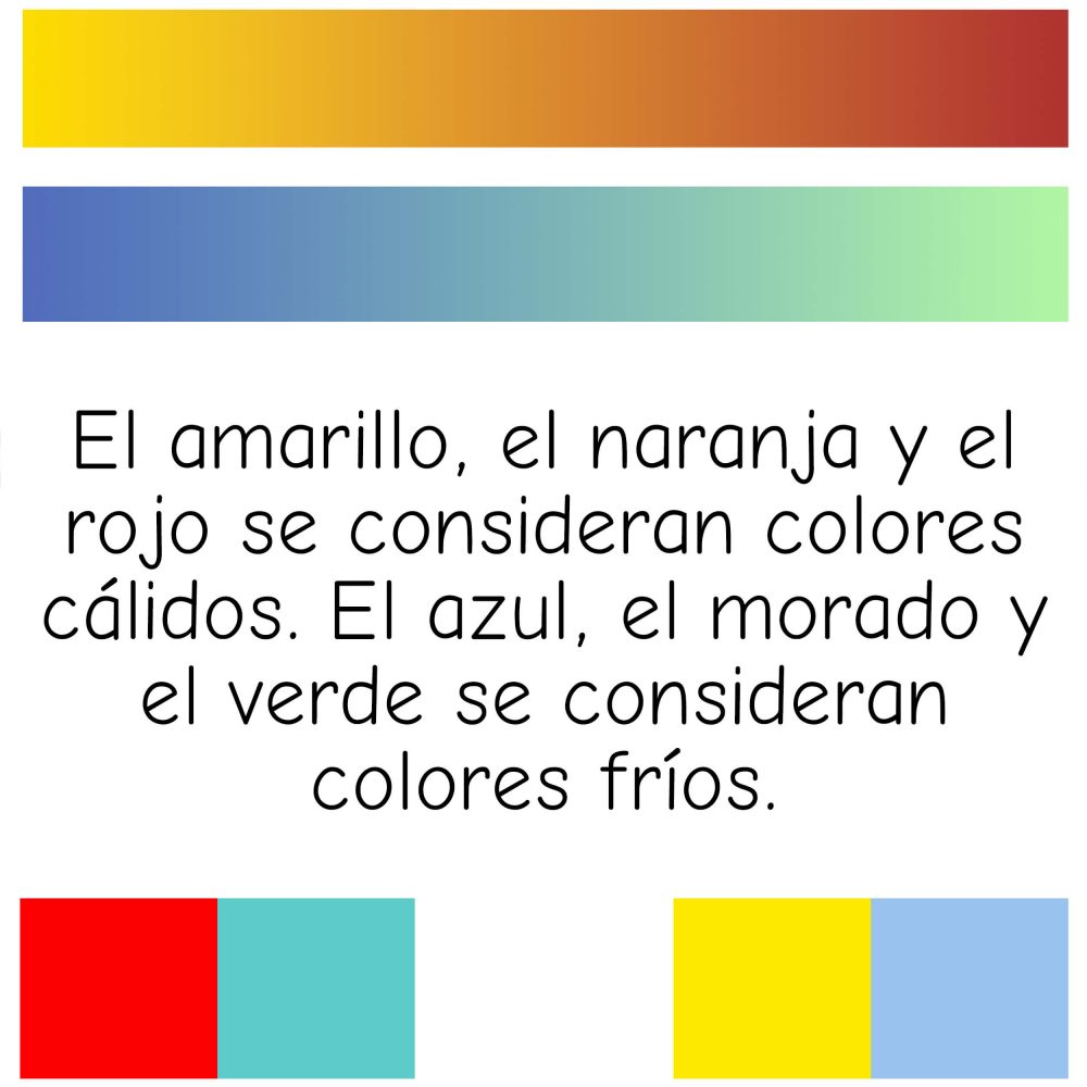 Ejemplo de contraste frío-calor - ¿Qué colores parecen fríos y cuáles cálidos?