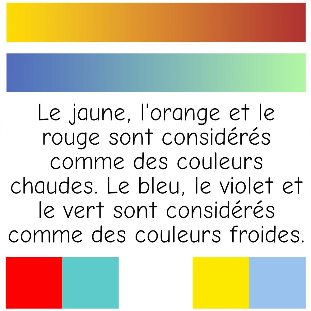 Exemple de contraste froid/chaud - quelles couleurs paraissent froides et lesquelles paraissent chaudes