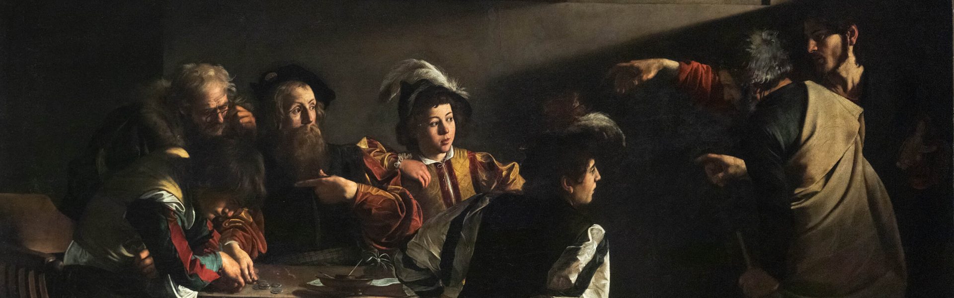 Kunstepochen: Barock Caravaggio - Berufung des heiligen Matthäus (Quelle: Public Domain Wikimedia)