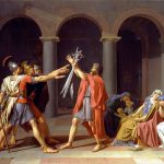 Kunstepochen: Klassizismus Jacques Louis David - Schwur der Horatier (Quelle: Public Domain Wikimedia)