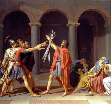 Kunstepochen: Klassizismus Jacques Louis David - Schwur der Horatier (Quelle: Public Domain Wikimedia)
