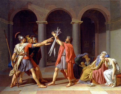 Kunstepochen: KlassizismusJacques Louis David - Schwur der Horatier (Quelle: Public Domain Wikimedia)