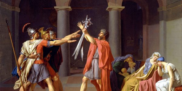 Kunstepochen: Klassizismus Jacques Louis David - Schwur der Horatier (Quelle: Public Domain Wikimedia)