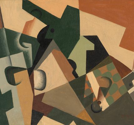 Kunstepochen: Kubismus Juan Gris - Glas und Schachbrettmuster (Quelle: Public Domain National Gallery of Art)