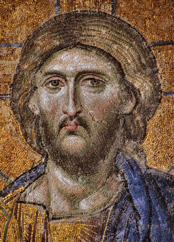 Kunstepochen Mittelalter: Christus Pantokrator Mosaik (Quelle: Public Domain Wikimedia)