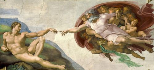 Kunstepochen Renaissance: Michelangelo - Die Erschaffung Adams(Quelle: Public Domain Wikimedia)