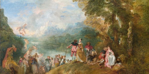 Kunstepochen: Rokoko Antoine Watteau - L'Embarquement pour Cythère (Quelle: Public Domain Wikimedia)