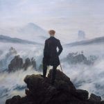 Kunstepochen: Romantik Caspar David Friedrich - Wanderer über dem Nebelmeer (Quelle: Public Domain Wikimedia)