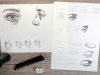 Draw eyes with pencil