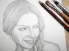 Portrait zeichnen mit Bleistift; Bleistiftlinien verblenden mit Pinsel